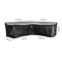 Rackhams Cozy Bay Acorn EZBreathe Corner L Shape Patio Set Cover in Black - Black - Polyester - 1 - thumbnail 2