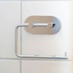 Rackhams Polished Stainless Steel Toilet Roll Holder Self Adhesive Bathroom Wall Mounted - thumbnail 3