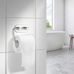 Rackhams Polished Stainless Steel Toilet Roll Holder Self Adhesive Bathroom Wall Mounted - thumbnail 2