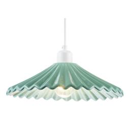 Rackhams Emerald Green Nova Gloss Ceramic Pendant Light Shade with Rippled Body - thumbnail 2