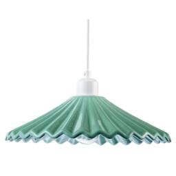 Rackhams Emerald Green Nova Gloss Ceramic Pendant Light Shade with Rippled Body - thumbnail 4