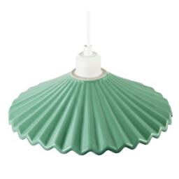 Rackhams Emerald Green Nova Gloss Ceramic Pendant Light Shade with Rippled Body - thumbnail 3