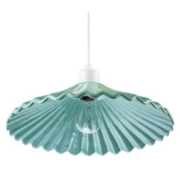 Rackhams Emerald Green Nova Gloss Ceramic Pendant Light Shade with Rippled Body - thumbnail 5