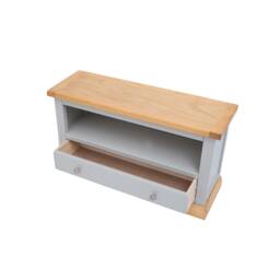 Rackhams Bomporto Light Grey 1 Drawer TV Cabinet Chrome Knob - Light Grey - thumbnail 5