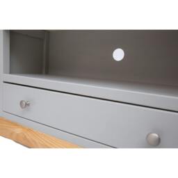 Rackhams Bomporto Light Grey 1 Drawer TV Cabinet Chrome Knob - Light Grey - thumbnail 4