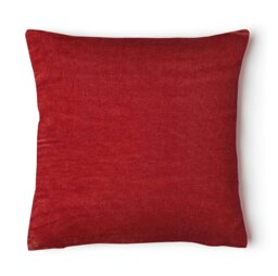 Rackhams Plain Velvet Soft Cushion - 56cm x 56cm - Red - thumbnail 1