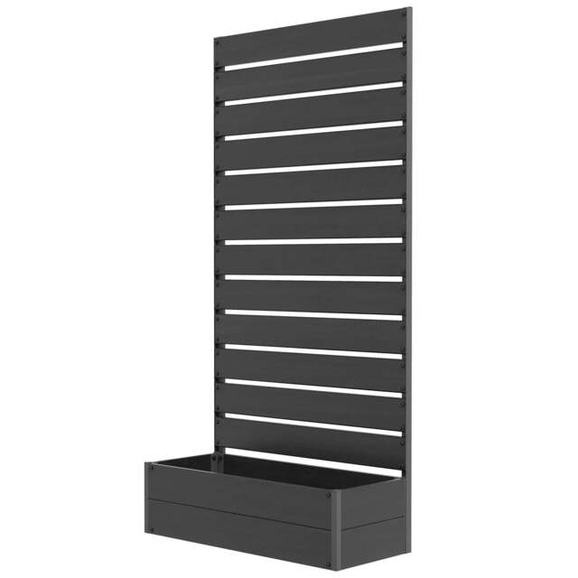 Rackhams Raised Bed for Garden, Planter with Trellis for Climbing Plants, Vines, Planter Box with Drainage Gap, Black - image 1