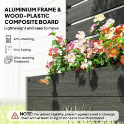 Rackhams Raised Bed for Garden, Planter with Trellis for Climbing Plants, Vines, Planter Box with Drainage Gap, Black - thumbnail 5