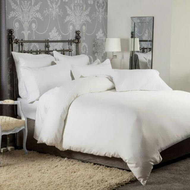 Rackhams 1200Thread Count Cotton Fitted Bed Sheet (Extra Deep 15in Fit) - White - King - White - 100% Cotton - image 1