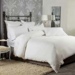 Rackhams 1200Thread Count Cotton Fitted Bed Sheet (Extra Deep 15in Fit) - White - King - White - 100% Cotton - thumbnail 2