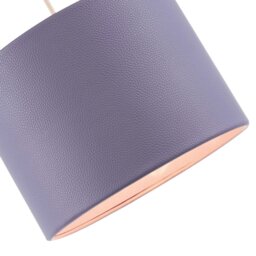 Rackhams Classic Soft Lilac Faux Leather Lamp Shade with Inner Cotton Lining - thumbnail 3