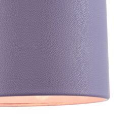 Rackhams Classic Soft Lilac Faux Leather Lamp Shade with Inner Cotton Lining - thumbnail 5