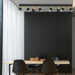 Rackhams Joker Ceiling Lamp Hand Made In Matt Black With Gold Detail - thumbnail 3