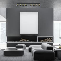 Rackhams Joker Ceiling Lamp Hand Made In Matt Black With Gold Detail - thumbnail 2