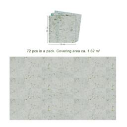 Rackhams Marble Terrazzo Metallic Silver Wall Tile Sticker Set 72 pcs - Modern Home Decor - thumbnail 4
