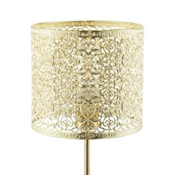 Rackhams Classic Chic Moroccan Themed Shiny Gold Table Lamp with Inline Switch - thumbnail 5