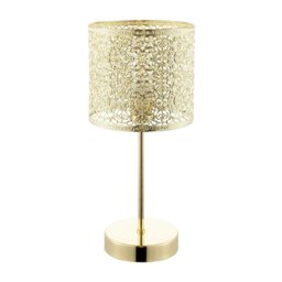 Rackhams Classic Chic Moroccan Themed Shiny Gold Table Lamp with Inline Switch - thumbnail 1
