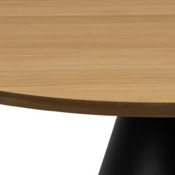 Rackhams Soli Round Coffee Table in Oak/Black 65x43cm - 1 - Oak/Black - Brown - thumbnail 5