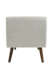 Rackhams 2-Seat Linen Upholstered Storage Bench with Side Arms and Walnut Colored Legs - Beige - thumbnail 5