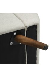 Rackhams 2-Seat Linen Upholstered Storage Bench with Side Arms and Walnut Colored Legs - Beige - thumbnail 6