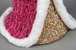 Rackhams 58cm Santa Burgundy and Gold Christmas Figurine with White Fur Trim and Long Beard for Festive Home Display - thumbnail 3