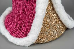 Rackhams 58cm Santa Burgundy and Gold Christmas Figurine with White Fur Trim and Long Beard for Festive Home Display - thumbnail 6