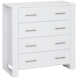 Rackhams Chest Of 4 Drawers Home Storage Clothes Cabinet Metal Handles Base White - thumbnail 2