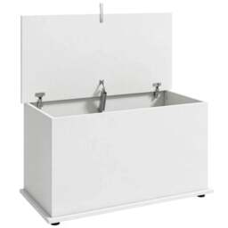 Rackhams Storage Chest, 102L Blanket Box, Shoe Bench with Safety Hinged Lid, Bed End Bench for Bedroom, 80 x 40 x 45cm, White - White - thumbnail 2