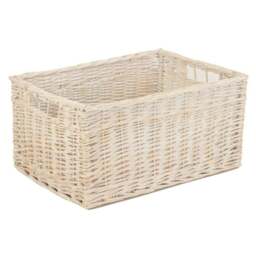 Rackhams Whitewash Unlined Wicker Storage Basket - Extra Large - thumbnail 3