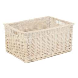 Rackhams Whitewash Unlined Wicker Storage Basket - Extra Large - thumbnail 4