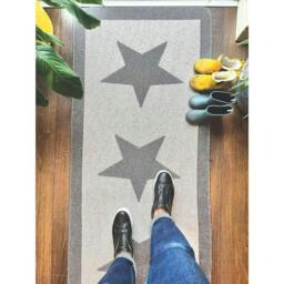 Rackhams Star Grey Washable Mat and Runner - 67X150 cm - thumbnail 3