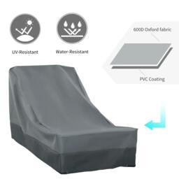 Rackhams Rectangular Patio Furniture Cover for Chairs Water UV Resistant Protection 600D Oxford Fabric Rattan Lounge Clean Cover, 200 x 86 x 82cm - thumbnail 4