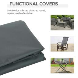 Rackhams Rectangular Patio Furniture Cover for Chairs Water UV Resistant Protection 600D Oxford Fabric Rattan Lounge Clean Cover, 200 x 86 x 82cm - thumbnail 6