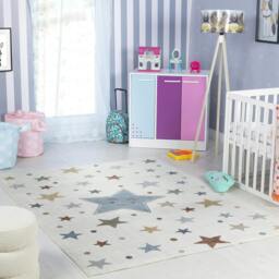 Rackhams Lillian-Kids Beige Blue Orange Green Washable Rug for Children's Rooms - 160cm_diameter - thumbnail 2