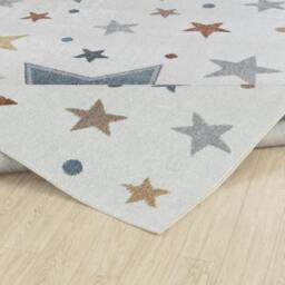 Rackhams Lillian-Kids Beige Blue Orange Green Washable Rug for Children's Rooms - 160cm_diameter - thumbnail 5