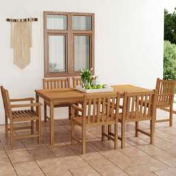 Rackhams 7 Piece Garden Dining Set Solid Teak Wood