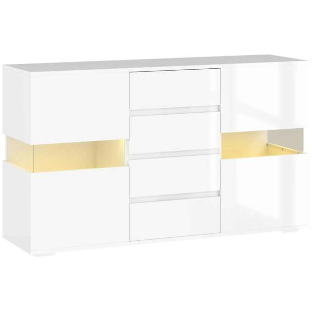 Rackhams LED Light Sideboard - High Gloss White