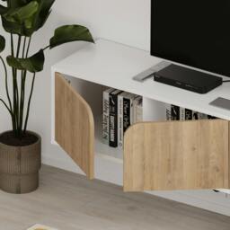 Rackhams Spark Modern TV Unit Multimedia Centre with Storage Cabinet 180cm Width - Anthracite Grey - thumbnail 6