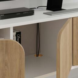 Rackhams Spark Modern TV Unit Multimedia Centre with Storage Cabinet 180cm Width - Anthracite Grey - thumbnail 5
