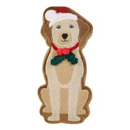 Rackhams Christmas Dog 3D Shaped Cushion Cream / Red - Cream / Red - thumbnail 3
