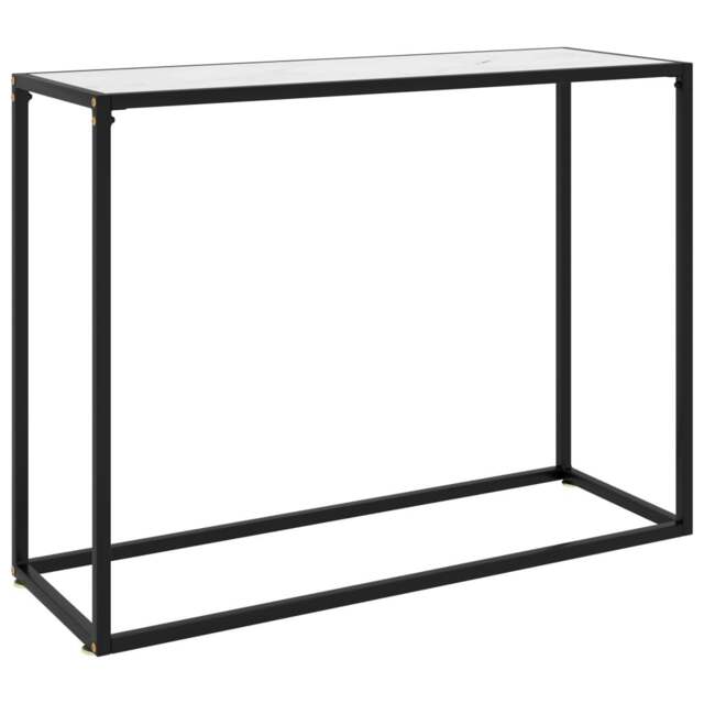 Rackhams Console Table White 100x35x75 cm Tempered Glass - image 1