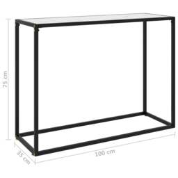 Rackhams Console Table White 100x35x75 cm Tempered Glass - thumbnail 6