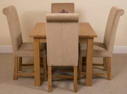 Rackhams Oslo 90 x 90cm Small Square Oak Dining Set with Washington Fabric Chairs - 1 - 4 chairs - Grey - thumbnail 5