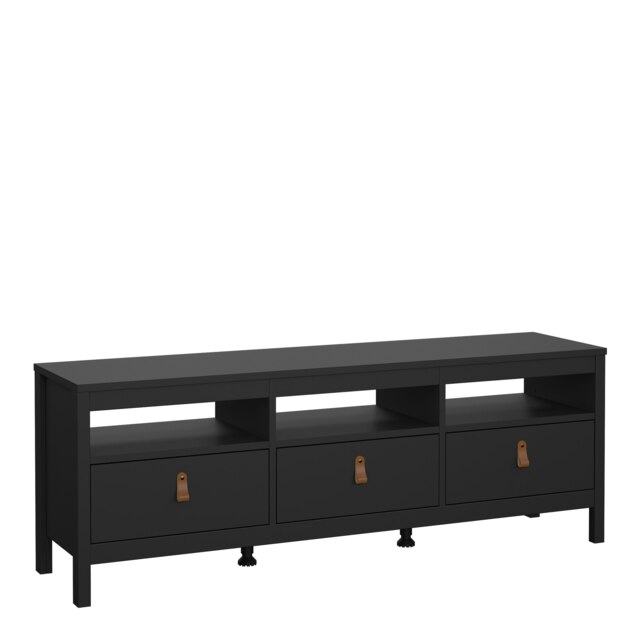 Rackhams Barcelona TV Unit 3 Drawers in Matt Black - 1 - image 1