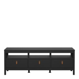 Rackhams Barcelona TV Unit 3 Drawers in Matt Black - 1 - thumbnail 2