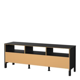 Rackhams Barcelona TV Unit 3 Drawers in Matt Black - 1 - thumbnail 4