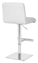 Rackhams Luscious Deluxe Breakfast Bar Stool, Chrome Footrest, Adjustable Swivel Gas Lift, Home Bar & Kitchen Faux-Leather Barstool, White - thumbnail 4