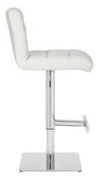 Rackhams Luscious Deluxe Breakfast Bar Stool, Chrome Footrest, Adjustable Swivel Gas Lift, Home Bar & Kitchen Faux-Leather Barstool, White - thumbnail 2