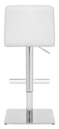 Rackhams Luscious Deluxe Breakfast Bar Stool, Chrome Footrest, Adjustable Swivel Gas Lift, Home Bar & Kitchen Faux-Leather Barstool, White - thumbnail 5