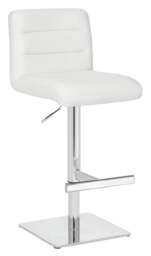 Rackhams Luscious Deluxe Breakfast Bar Stool, Chrome Footrest, Adjustable Swivel Gas Lift, Home Bar & Kitchen Faux-Leather Barstool, White - thumbnail 1
